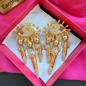 Schiaparelli Evil Eye Crystal Drop Earrings